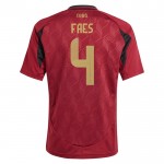 Günstige Fußballtrikots Belgien Faes 4 Kinder Heimtrikot EURO 2024 Kurzarm